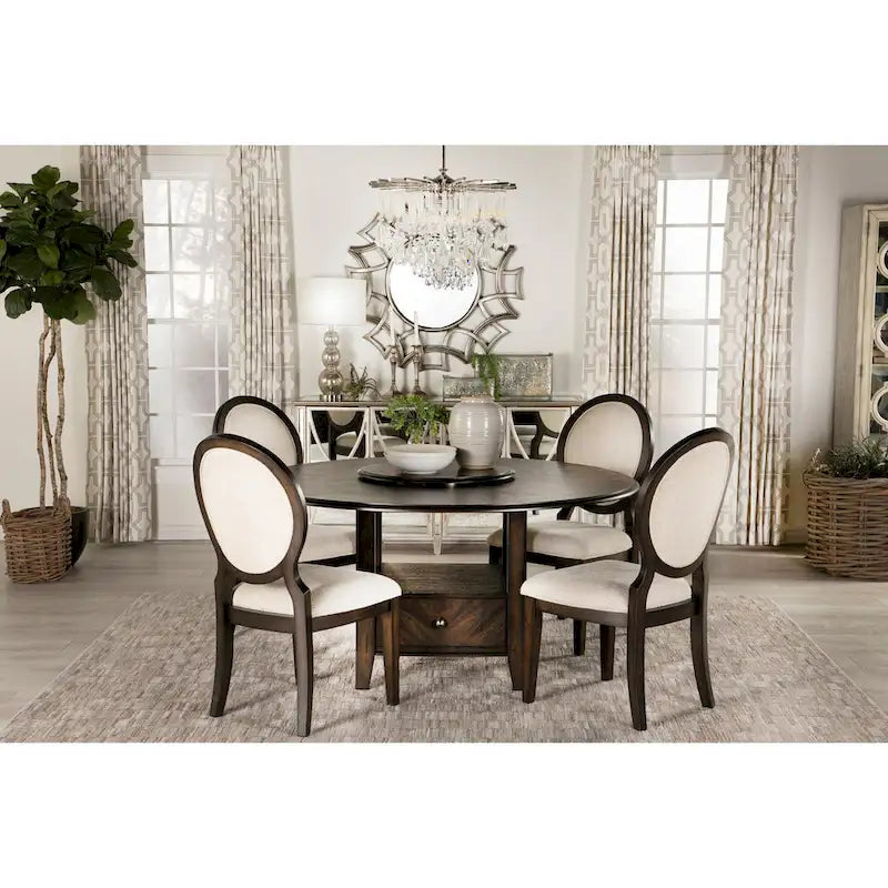 Annabelle Dark Cocoa and Cream Upholstered Dining Chairs (Set of 8)