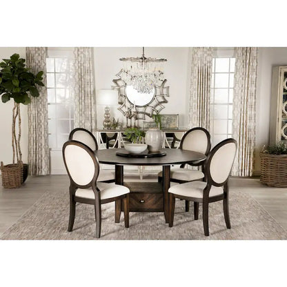 Annabelle Dark Cocoa and Cream Upholstered Dining Chairs (Set of 8)