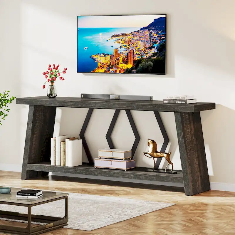 70.9-Inch Console Sofa Table with Storage for Entryway Living Room