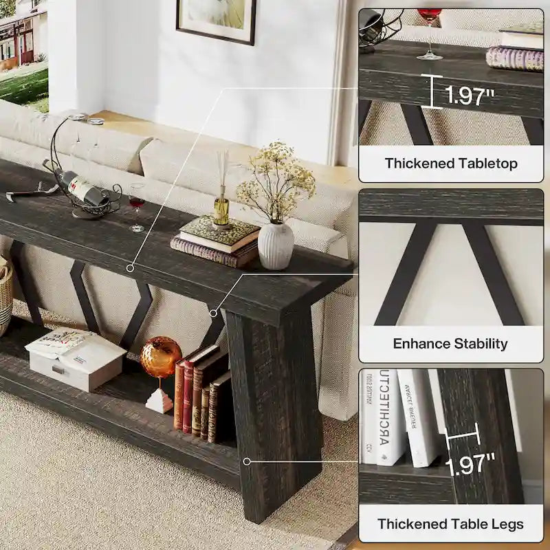 70.9-Inch Console Sofa Table with Storage for Entryway Living Room
