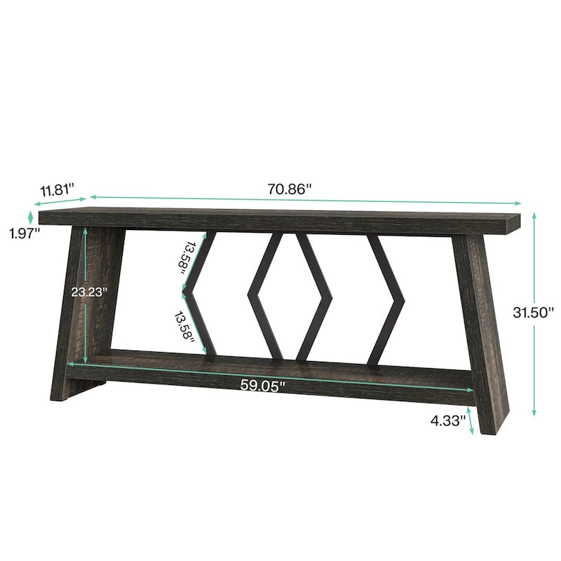 70.9-Inch Console Sofa Table with Storage for Entryway Living Room