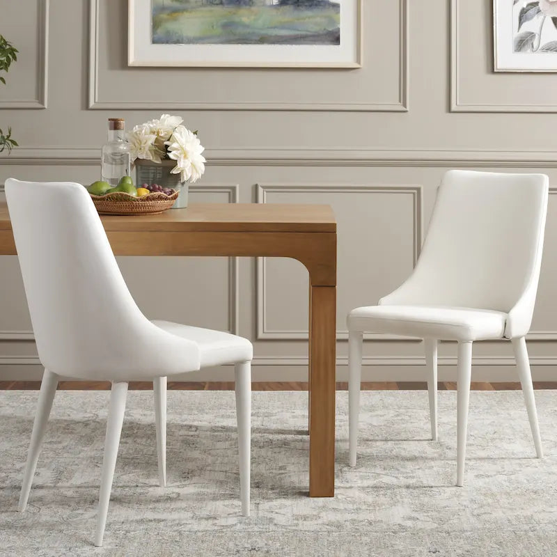 SAFAVIEH Socorro Mid-Century Modern White Dining Chair (Set of 2) - 23.6 x 19.6 x 35.5 - 24Wx20Dx36H