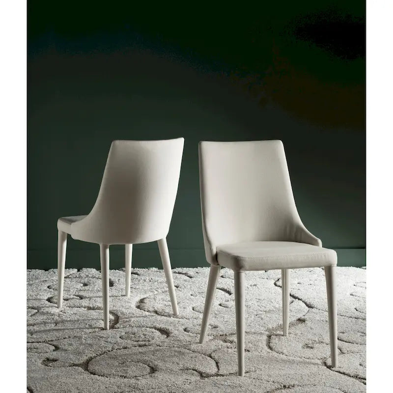 SAFAVIEH Socorro Mid-Century Modern White Dining Chair (Set of 2) - 23.6 x 19.6 x 35.5 - 24Wx20Dx36H