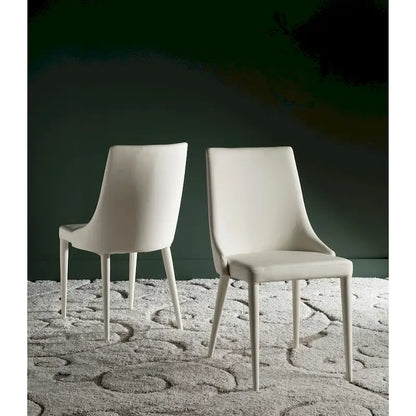SAFAVIEH Socorro Mid-Century Modern White Dining Chair (Set of 2) - 23.6 x 19.6 x 35.5 - 24Wx20Dx36H