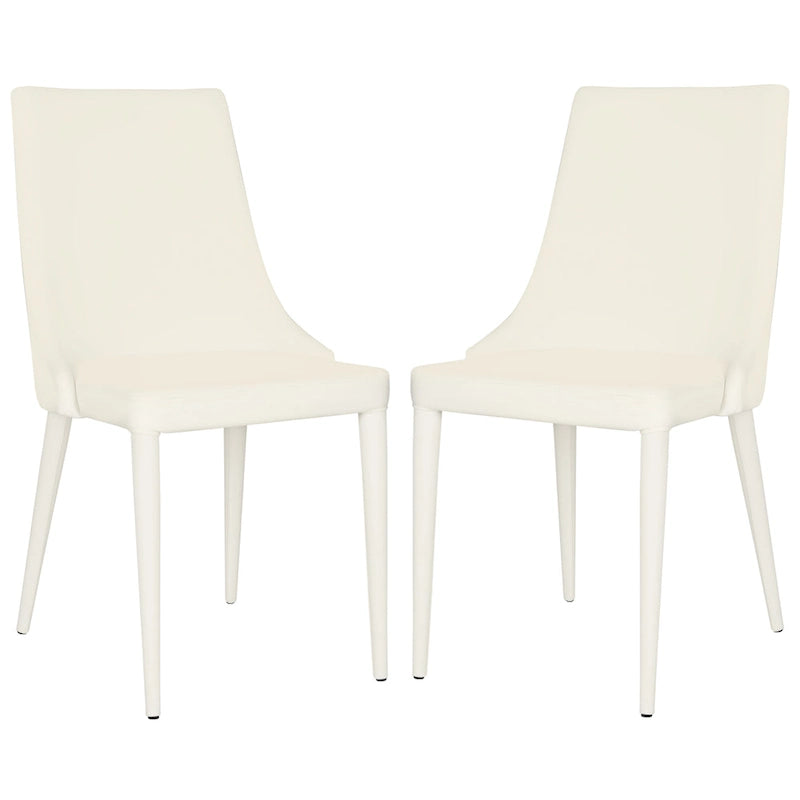 SAFAVIEH Socorro Mid-Century Modern White Dining Chair (Set of 2) - 23.6 x 19.6 x 35.5 - 24Wx20Dx36H