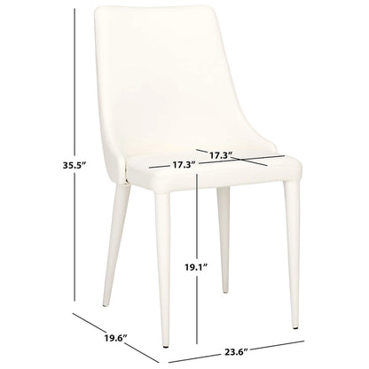 SAFAVIEH Socorro Mid-Century Modern White Dining Chair (Set of 2) - 23.6 x 19.6 x 35.5 - 24Wx20Dx36H