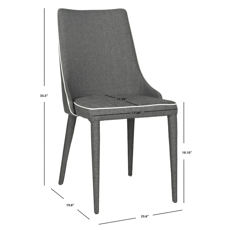 SAFAVIEH Socorro Mid-Century Modern White Dining Chair (Set of 2) - 23.6 x 19.6 x 35.5 - 24Wx20Dx36H