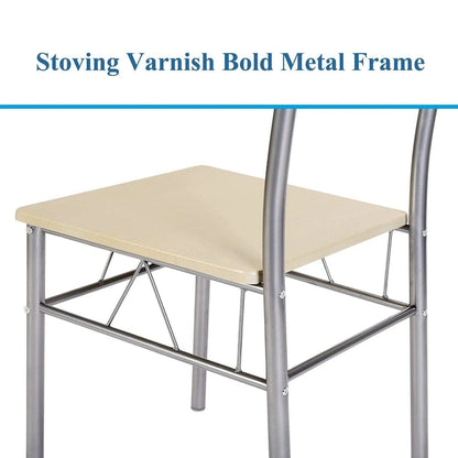 5-pieces Modern Dining Sets,Tempered Glass Table Top and 4 PU Chairs