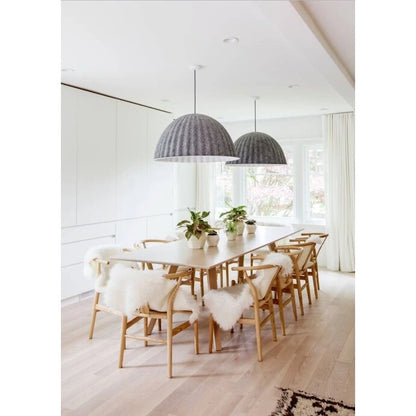 Red Modern Wood Elbow Chair Open Y Back Contemporary For Kitchen Dining Room With Woven Seat