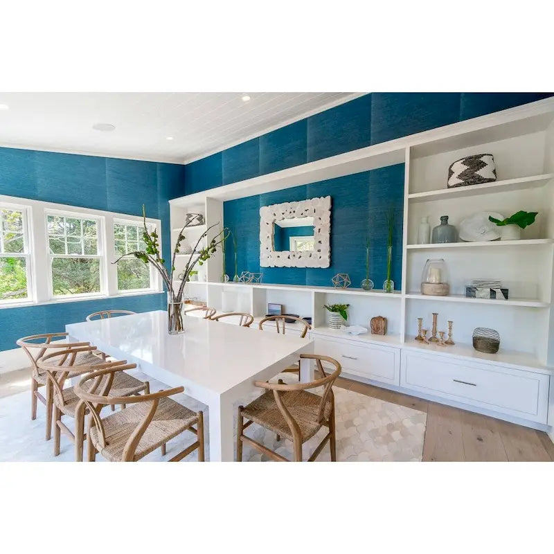 Red Modern Wood Elbow Chair Open Y Back Contemporary For Kitchen Dining Room With Woven Seat