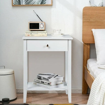 Wooden Nightstand End Table Storage Display