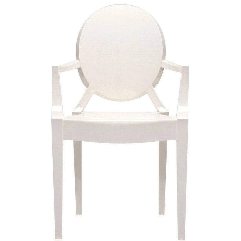 Crystal Transparent Stackable Plastic Armchair With Back Arms Accent Dining Designer Modern Work Task Desk