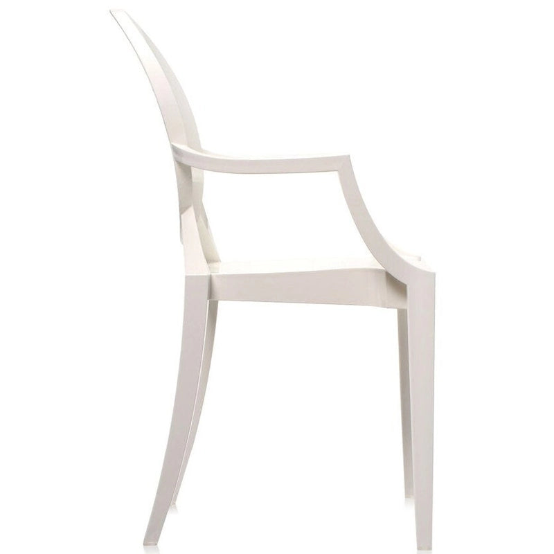 Crystal Transparent Stackable Plastic Armchair With Back Arms Accent Dining Designer Modern Work Task Desk