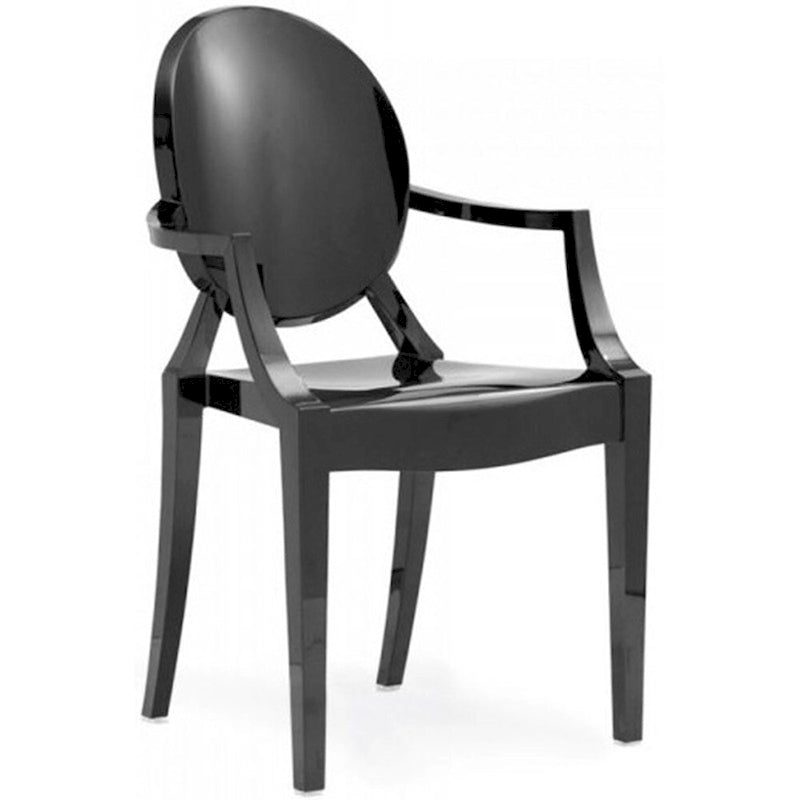 Crystal Transparent Stackable Plastic Armchair With Back Arms Accent Dining Designer Modern Work Task Desk