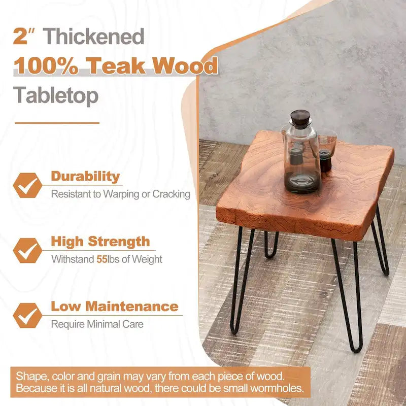 Reclaimed Recycled Teak Wood End Table