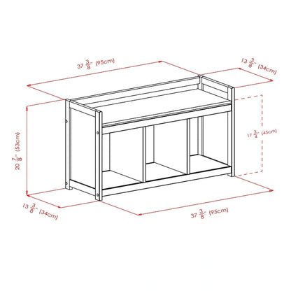 Addison 2-Pc Storage Bench with Seat Cushion, Espresso - 37.5W x 13.5D x 20.87H