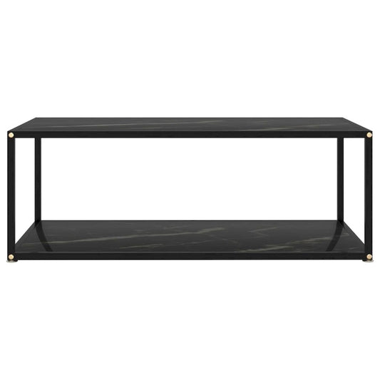 vidaXL Coffee Table Black 39.4x19.7x13.8 Tempered Glass - 39.4 x 19.7 x 13.8