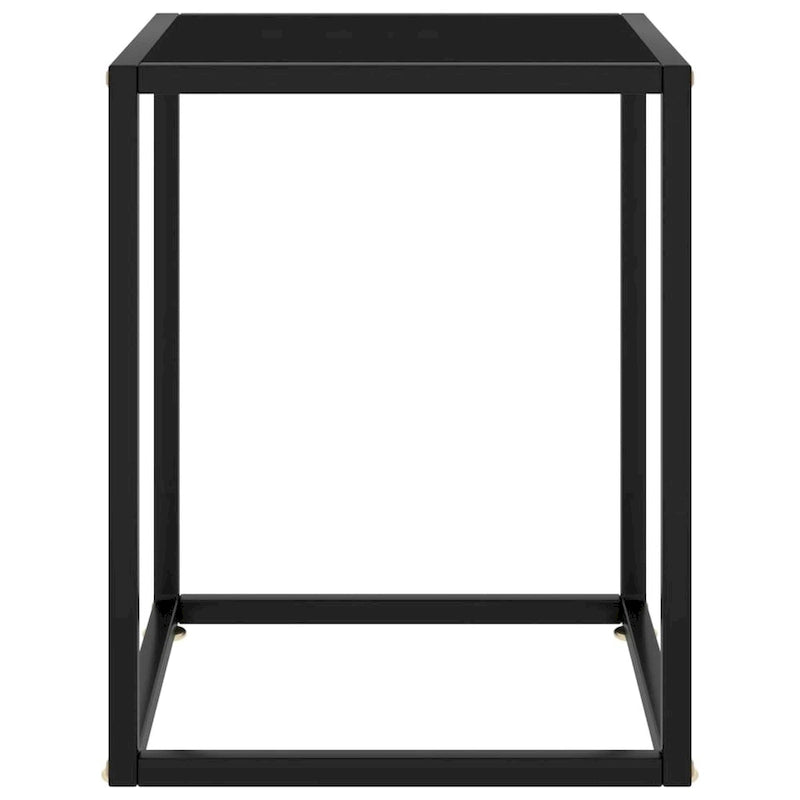vidaXL Coffee Table Black with Black Glass 15.7x15.7x19.7 - 15.7 x 15.7 x 19.7