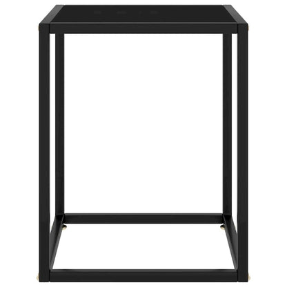 vidaXL Coffee Table Black with Black Glass 15.7x15.7x19.7 - 15.7 x 15.7 x 19.7
