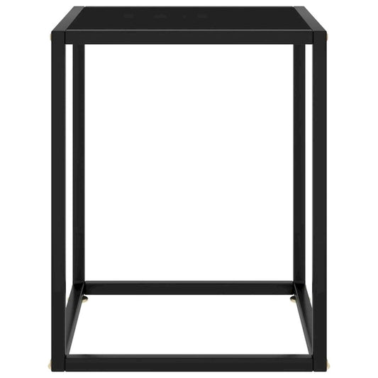 vidaXL Coffee Table Black with Black Glass 15.7x15.7x19.7 - 15.7 x 15.7 x 19.7