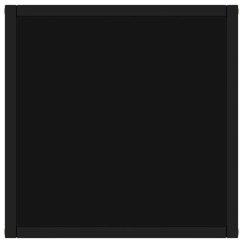 vidaXL Coffee Table Black with Black Glass 15.7x15.7x19.7 - 15.7 x 15.7 x 19.7