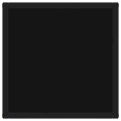 vidaXL Coffee Table Black with Black Glass 15.7x15.7x19.7 - 15.7 x 15.7 x 19.7