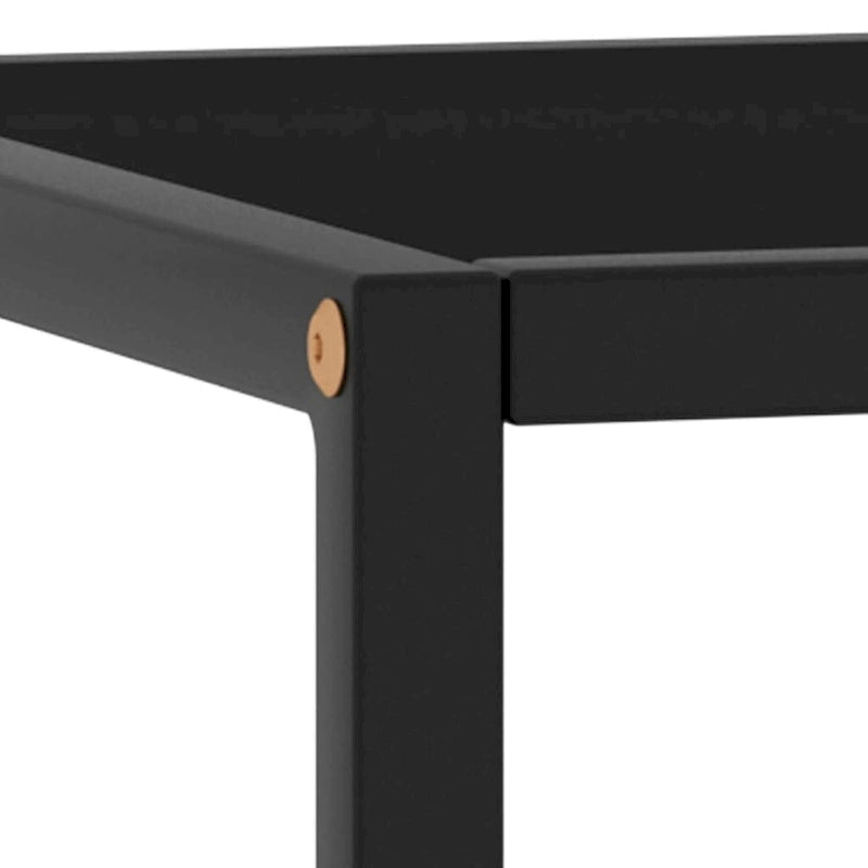 vidaXL Coffee Table Black with Black Glass 15.7x15.7x19.7 - 15.7 x 15.7 x 19.7