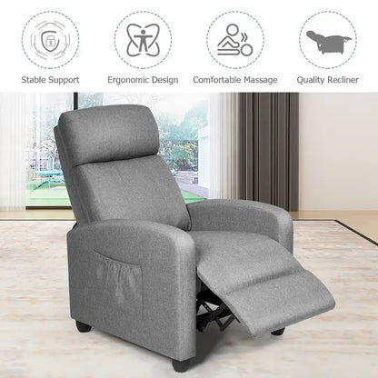 Recliner Massage Chair, Ergonomic Adjustable Single Sofa with Padded