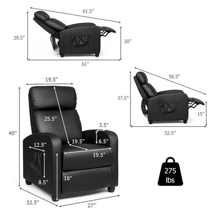 Recliner Massage Chair, Ergonomic Adjustable Single Sofa with Padded