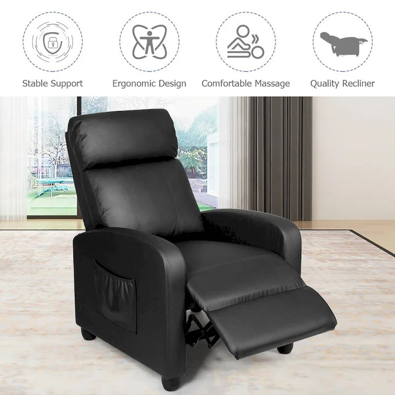 Recliner Massage Chair, Ergonomic Adjustable Single Sofa with Padded