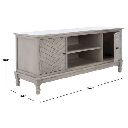 SAFAVIEH Echo 2-Door 2-Shelf Storage TV Media Stand - 47.3 W x 15.8 L x 20 H - 47Wx16Dx20H