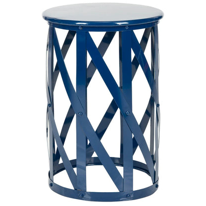 SAFAVIEH Soultana Grey Lattice Iron Stool - 14 x 14 x 20.7 - 14Wx14Dx20H