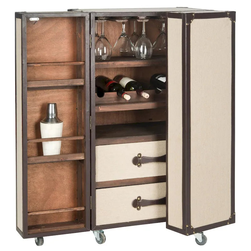 SAFAVIEH Krista Storage Beige Bar Cabinet - 23.6 x 17.7 x 42.1 - 24Wx18Dx42H