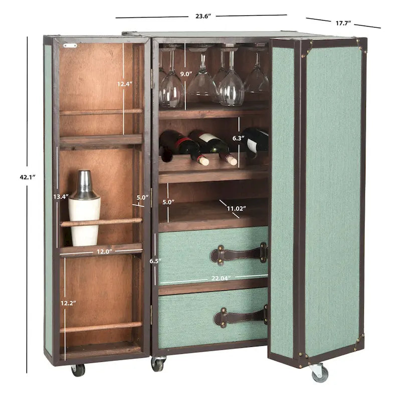 SAFAVIEH Krista Storage Beige Bar Cabinet - 23.6 x 17.7 x 42.1 - 24Wx18Dx42H