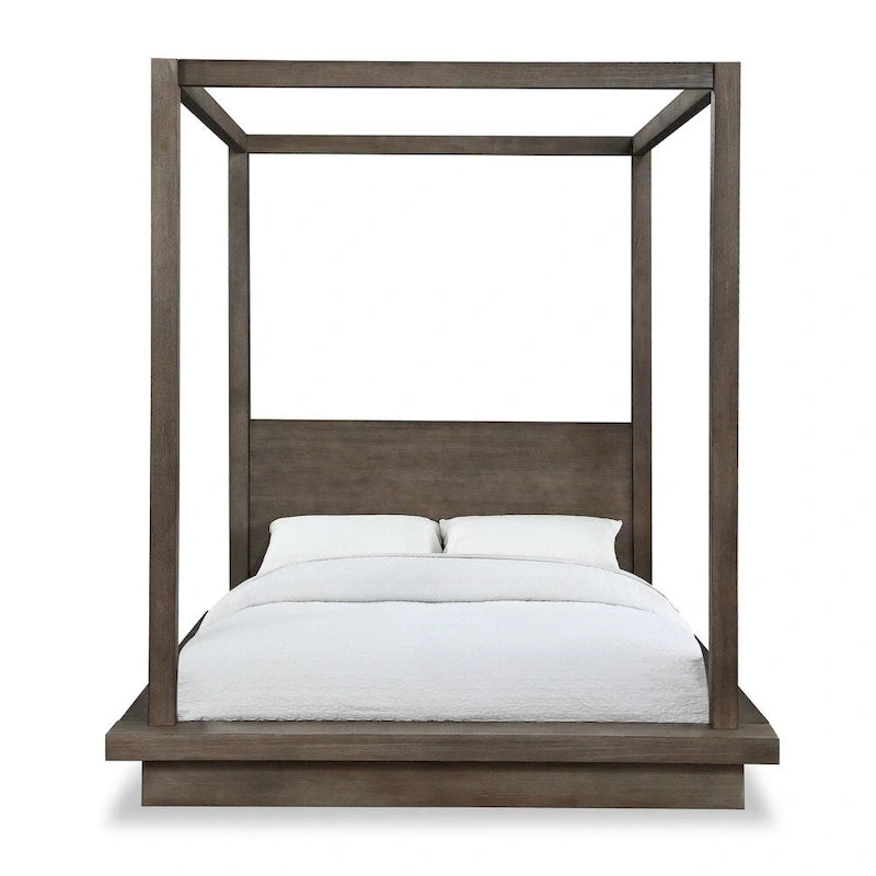 Carbon Loft Carnegie King-size Canopy Bed in Dark Pine