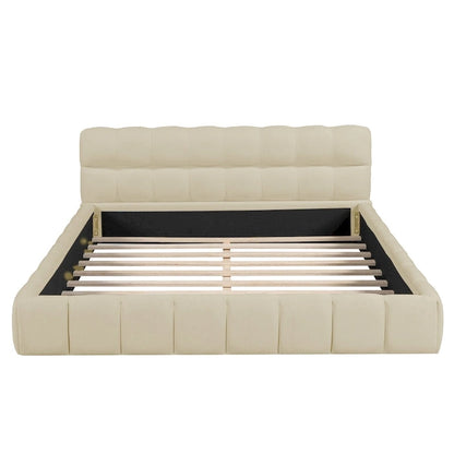 Upholstered Platform Bed with Thick Fabric