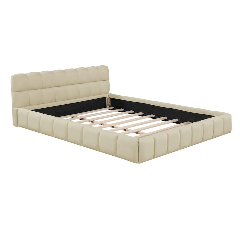 Upholstered Platform Bed with Thick Fabric