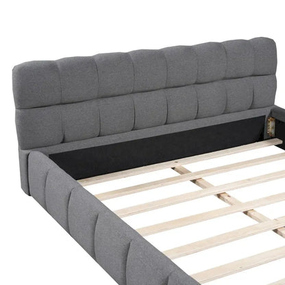 Upholstered Platform Bed with Thick Fabric