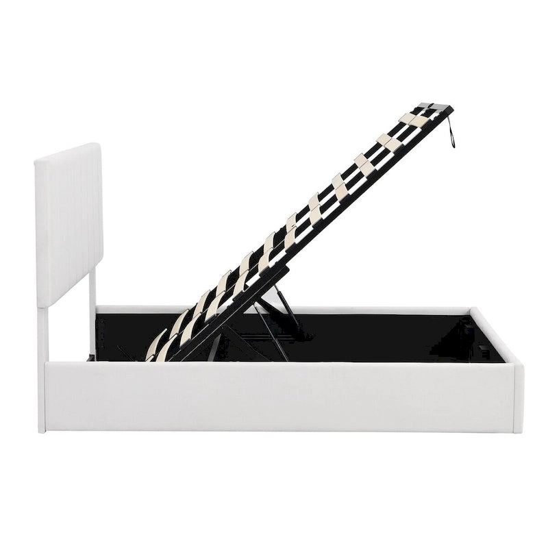 Full size Upholstered Platform bed with a Hydraulic Storage System