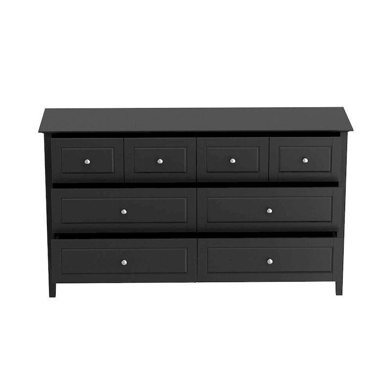 55.1 Dresser with Silver Accents: Sleek and Spacious Organizer Chest