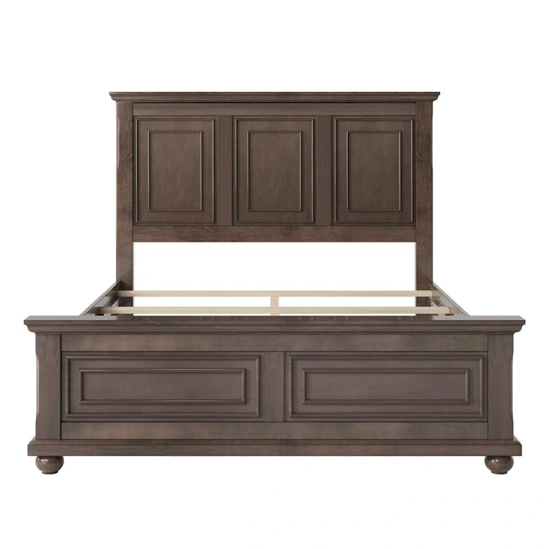 Traditional Town and Country Style Pinewood Vintage Queen Bed