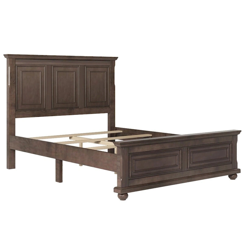 Traditional Town and Country Style Pinewood Vintage Queen Bed