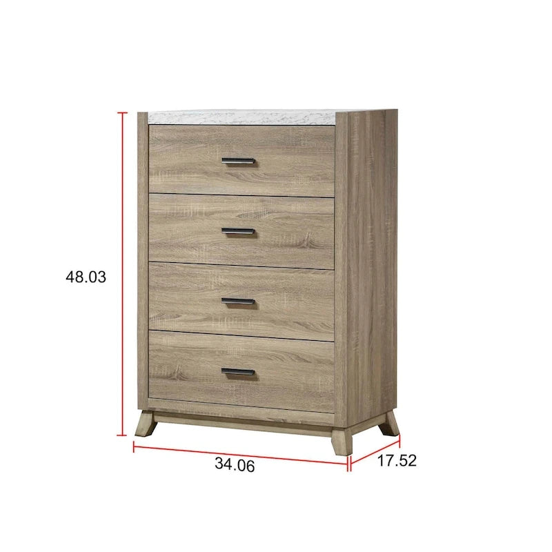 Daemon 3 Piece Light Brown Panel Bedroom Set