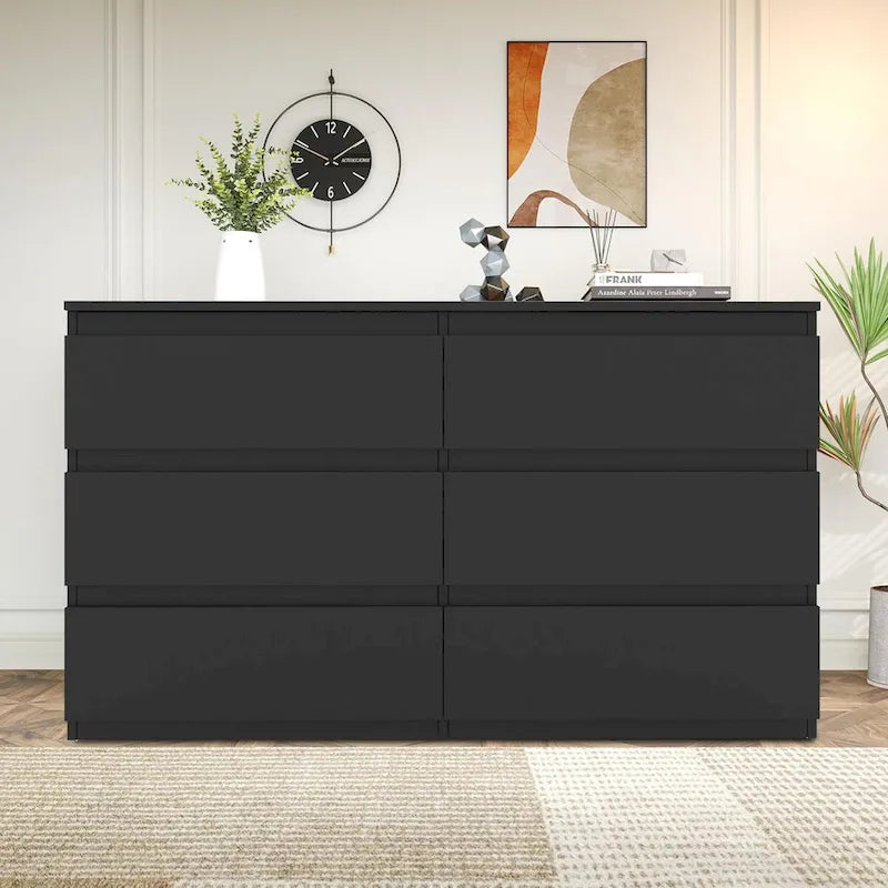 Minimalist Design Wooden Storage Dresser with Six Drawers