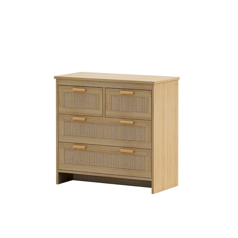 4 Drawers Rattan Cabinet, for Bedroom, Living Room, Hallways