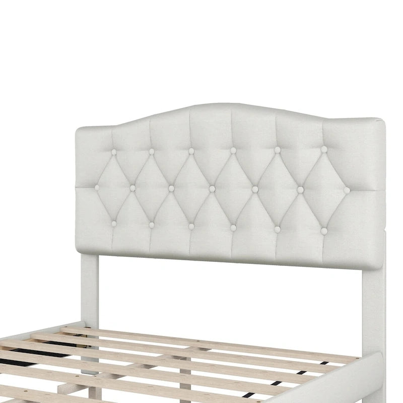 Upholstered Platform Bed with Curved Headboard by Harper&Bright Designs