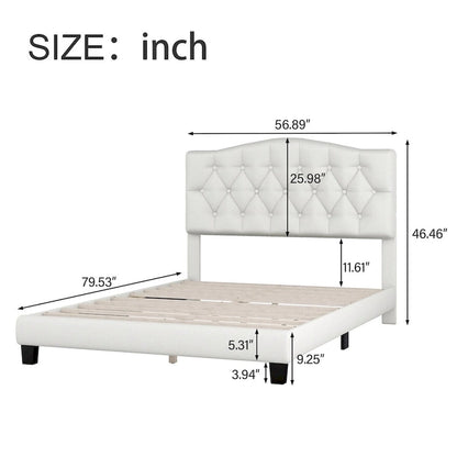 Upholstered Platform Bed with Curved Headboard by Harper&Bright Designs