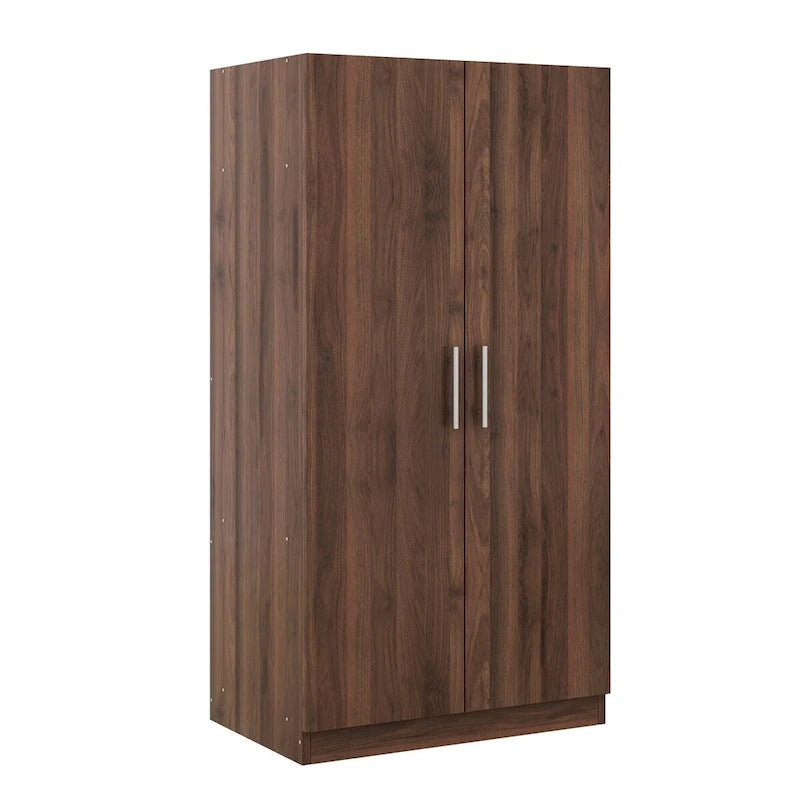 Wooden Wardrobe Armoire with 3 Storage Shelves by Harper&Bright Designs