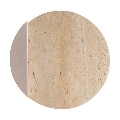 Javier 20 Contemporary Natural Marble/Metal Handmade C-Shaped End Table, Beige/Pink Beige, by JONATHAN Y.