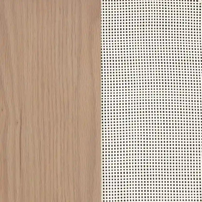 Paxton Boho Wood Storage Cabinet with Doors, Small Storage Cabinet or TV Stand with Rattan Door Details